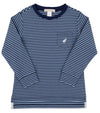 LONG SLEEVE CARTER CREWNECK - BARRINGTON BLUE AND NANTUCKET NAVY STRIPE