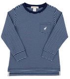 LONG SLEEVE CARTER CREWNECK - BARRINGTON BLUE AND NANTUCKET NAVY STRIPE