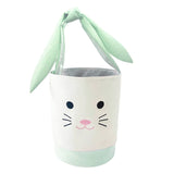 SEERSUCKER EASTER BUNNY BASKET - GREEN