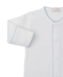 PREMIER NOAH'S ARK WHITE AND BLUE HAND EMBROIDERED CONVERTIBLE GOWN