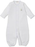 PREMIER NOAH'S ARK WHITE AND BLUE HAND EMBROIDERED CONVERTIBLE GOWN
