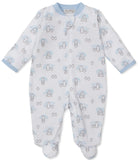 SNOW HAPPY PENGUINS BLUE ZIP FOOTIE