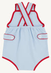 SKIPPER SUNSUIT BUCKHEAD BLUE WITH RICHMOND RED