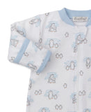 SNOW HAPPY PENGUINS BLUE ZIP FOOTIE