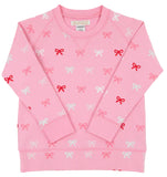 CASSIDY COMFY CREWNECK - BITTY BOWS WITH HAMPTONS HOT PINK