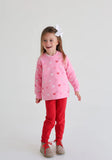 CASSIDY COMFY CREWNECK - BITTY BOWS WITH HAMPTONS HOT PINK