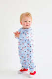 CASSIDY COMFY CREWNECK ROMPER - FROSTY FRIENDS WITH BEALE STREET BLUE
