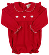 LONG SLEEVE BILTMORE BUBBLE - RICHMOND RED WITH HEART EMBROIDERY