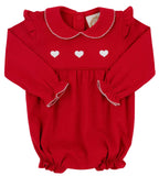 LONG SLEEVE BILTMORE BUBBLE - RICHMOND RED WITH HEART EMBROIDERY