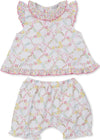 GIRLS GARDEN TRELLIS FLORAL SUNSUIT SET