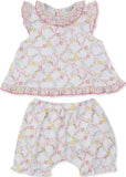 GIRLS GARDEN TRELLIS FLORAL SUNSUIT SET