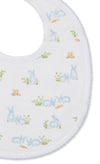 BABY BUNNY PATCH BLUE BIB