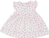 ROSY ROSES PRINT DRESS SET WITH BLOOMERS