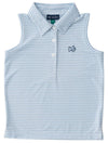 GIRLS SLEEVELESS PRO PERFORMACE POLO SHIRT - CLEAR SKY STRIPE