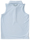 GIRLS SLEEVELESS PRO PERFORMACE POLO SHIRT - CLEAR SKY STRIPE