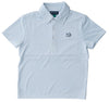 BOYS SHORT SLEEVE PRO PERFORMACE POLO IN CLASSIC CLEAR SKY BLUE AND WHITE STRIPE