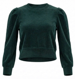 PEYTON TOP - DARK GREEN VELOUR