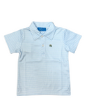 PERFORMANCE SHORTSLEEVE STRIPE POLO - SKY