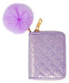 GIRLS SPARKLE QUILTED WALLET - BABY PURPLE