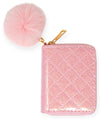 SPARKLE QUILTED WALLET - LIGHT PINK