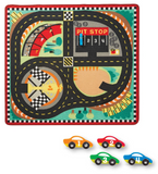 ROUND THE SPEEDWAY RACE TRACK RUG AND CAR SET