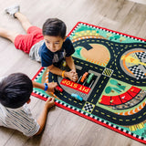 ROUND THE SPEEDWAY RACE TRACK RUG AND CAR SET