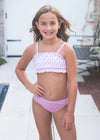 TWO PIECE SMOCKED SWIM BE VINTAGE DAISY