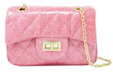 CLASSIC QUILTED SPARKLE MINI BAG - PINK