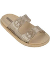 GIRLS FOLLOW PRINT BEIGE GLITTER SANDAL