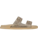 GIRLS FOLLOW PRINT BEIGE GLITTER SANDAL