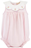 PINK EMBROIDERED FLOWER BIB BUBBLE