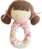 AUDREY GRAB RATTLE - 6" ROSE GARDEN