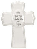 MAY GOD BLESS CERAMIC BABY CROSS