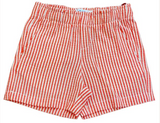 RED STRIPE ELASTIC WAIST SHORTS