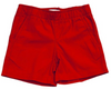 RED ELASTIC WAIST SHORTS