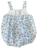 FRENCH BLUE FLORAL EMBROIDERED TOP STRAP BUBBLE