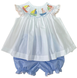 EMMA SMOCKED SAILBOAT BLOOMER SET