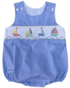 SAILBOAT SMOCKED SLEEVELESS BUBBLE