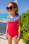 SANDY LANE SWIMSUIT RICHMOND RED WITH BARBADOS BLUE
