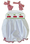 CHERRY SMOCKED STRAP BUBBLE