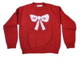 CINDY BOW RED SNOW SWEATER