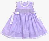 LAVENDER GEO SMOCKED DRESS