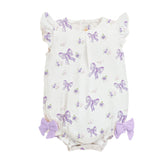 BABY CLUB CHIC LAVENDER BOWS BUBBLE WITH RUFFLE