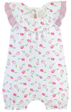 BABY TULIPS PINK ROMPER WITH FLUTTER SLEEVES