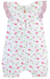 BABY TULIPS PINK ROMPER WITH FLUTTER SLEEVES