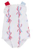 SISI SUNSUIT AMERICA'S BIRTHDAY BOWS WITH RICHMOND RED AND BUCKHEAD BLUE
