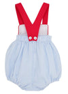 SAMPREY SUNSUIT BREAKERS BLUE SEESUCKER WITH WORH AVENUE WHITE AND RICHMOND RED