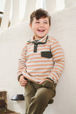 SNAPPER JACKET - GREY AND ORANGE STRIPE