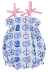 ROSEY ROMPER WILMINGTON WATERS ( WORTH AVENUE WHITE ) WITH PIER PARTY PINK