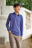 WAYPOINT LONG SLEEVE POLO - NAVY